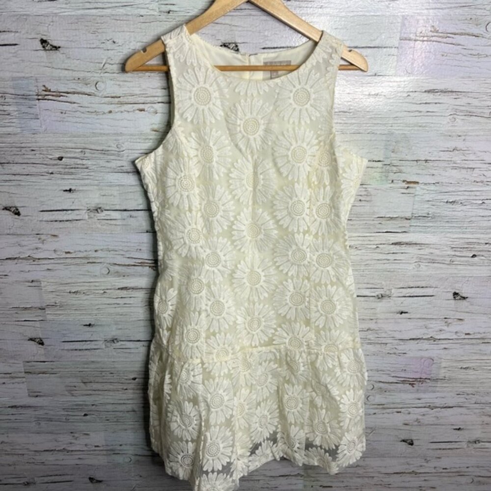 Banana republic white cream floral dress size 12 NWT